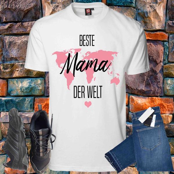 Shirtbude beste Mama der Welt Muttertag Print Tshirt XS