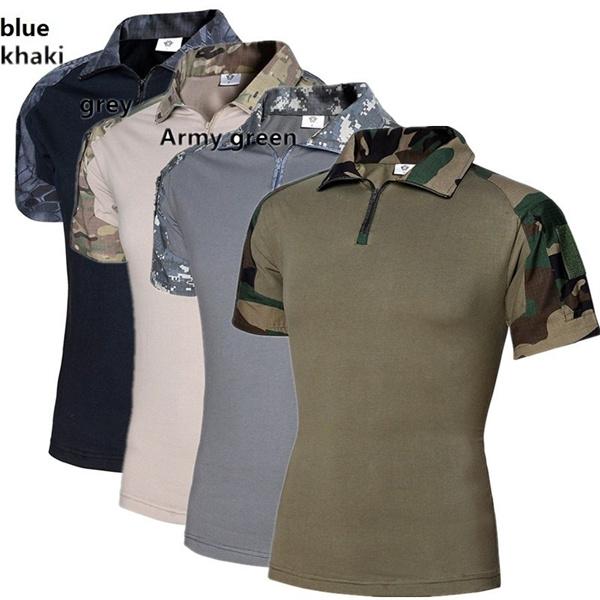 EVERSO MOTO Mannen Zomer Army Combat Tactische T-shirt Militaire Korte Mouw Top T-shirts Camouflage Kleding CP ACU Multicamo S zwart