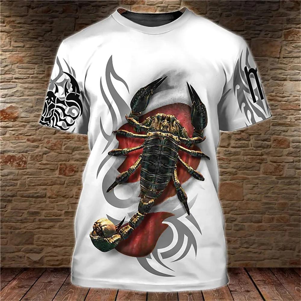 ETST WENDY 005 Vintage Animal T-shirt Voor Heren Tijger/Schorpioen Print Tops Tees 3D Casual Heren T-shirt Oversized Herenkleding Ropa Para Hombre XS