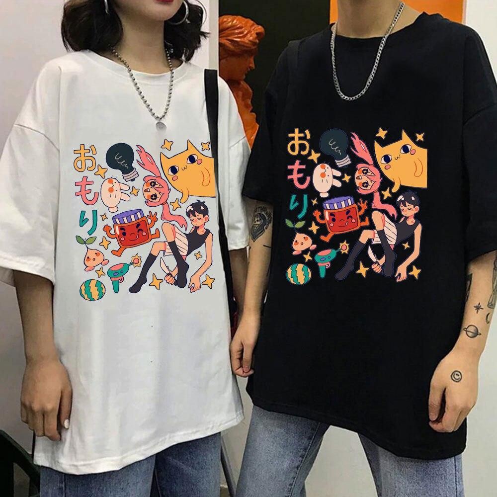 Limindong Mode Omori T-shirt Zomer Casual Top Mode Bedrukking Harajuku Polyester Korte Mouw Tops Cosplay Tee Sport Shirt S zwart