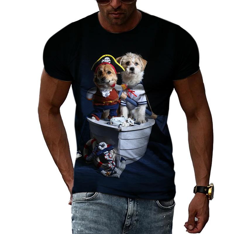 ETST WENDY 05 Zomer Grappig Dier Hond grafische t-shirts Voor Mannen Mode Casual Afdrukken harajuku Korte Mouw Tee Hip Hop Stijl 3D t-shirt Top S