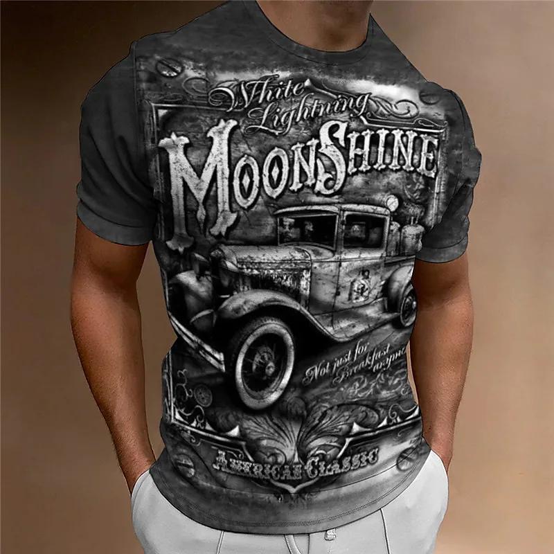 Xin nan zhuang Motorfiets T-shirt Mannen 3D Auto Print Korte Mouw Vintage Tops Straat Rit Biker T-shirt Voor Heren T-shirt oversized T-shirt Man 6XL