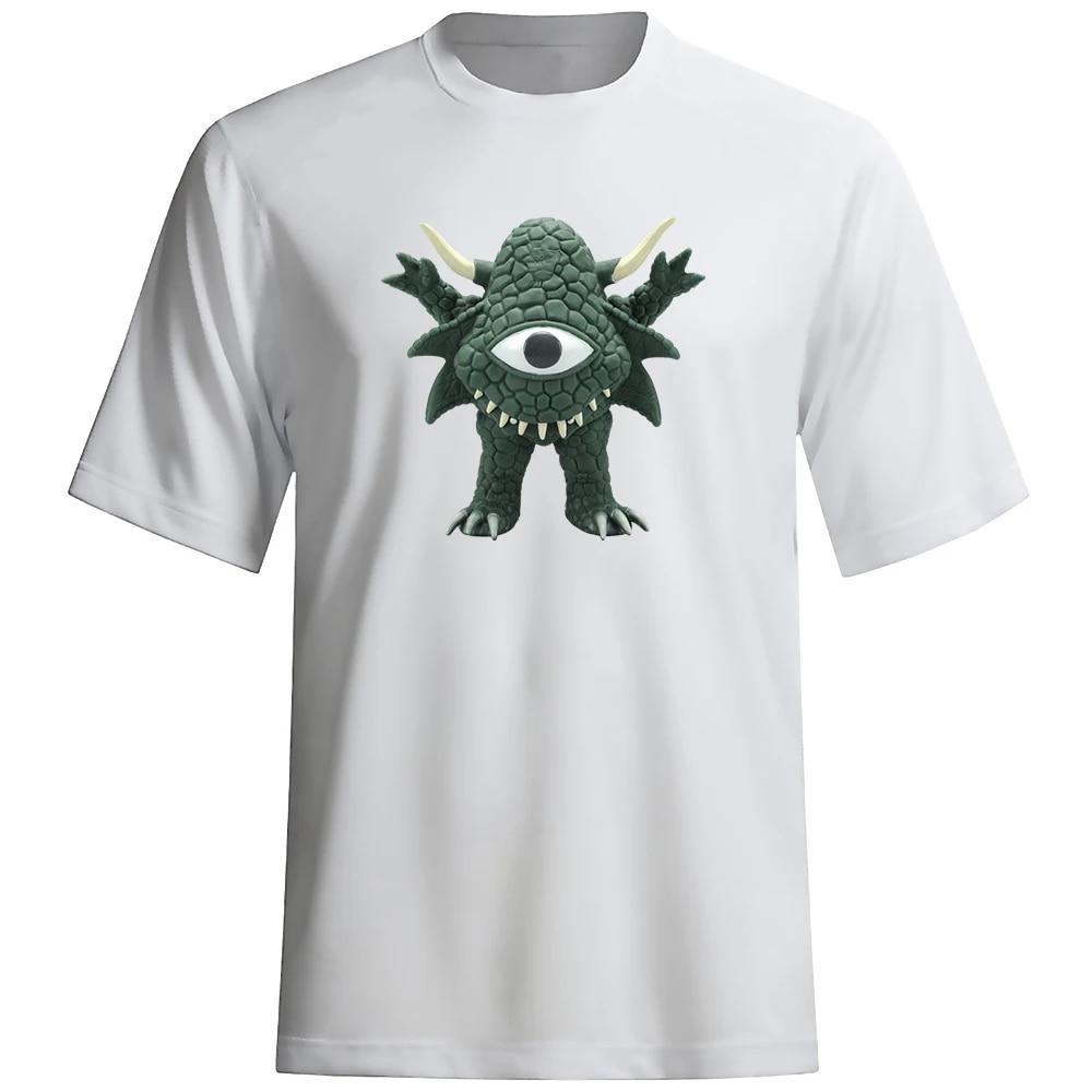 Mr. Burst Heren volwassen outdoor vrijetijdsbesteding snelheid droog groot formaat zomer ronde hals monster 2D modeprint T-shirts zijn los en comfortabel M wit