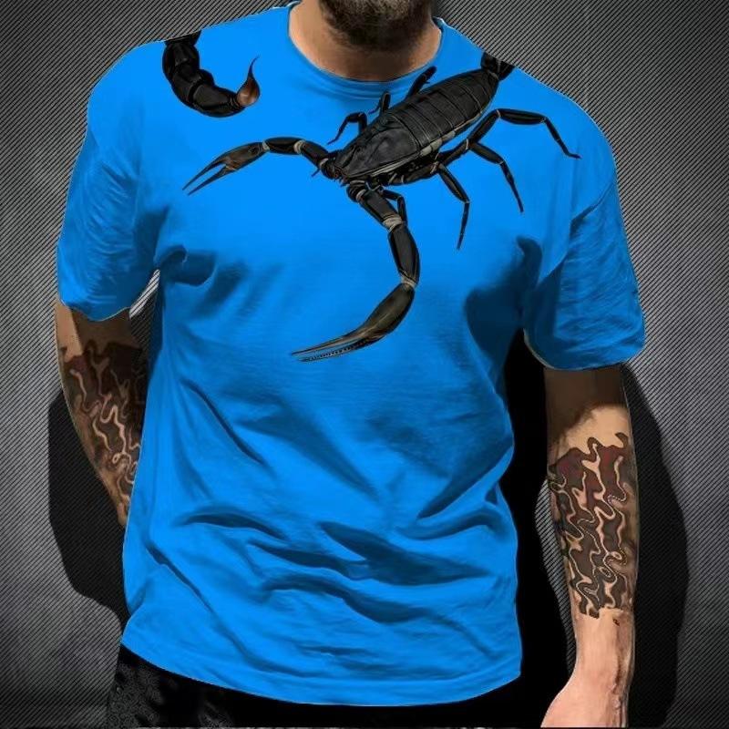 BOLIV MODA Animal Scorpion 3D digitaal bedrukt T-shirt zomer streetwear tees casual ronde hals korte mouw top S