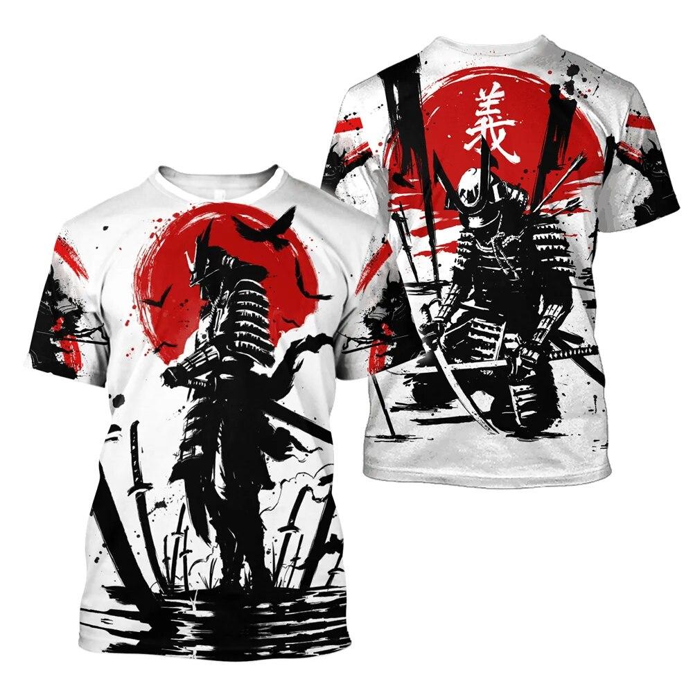 ETST WENDY 05 Zomer Vintage Japanse Samurai T-shirt Mannen Casual Korte Mouw Tops O-hals Oversized Herenkleding Punk Streetwear 6xl XL