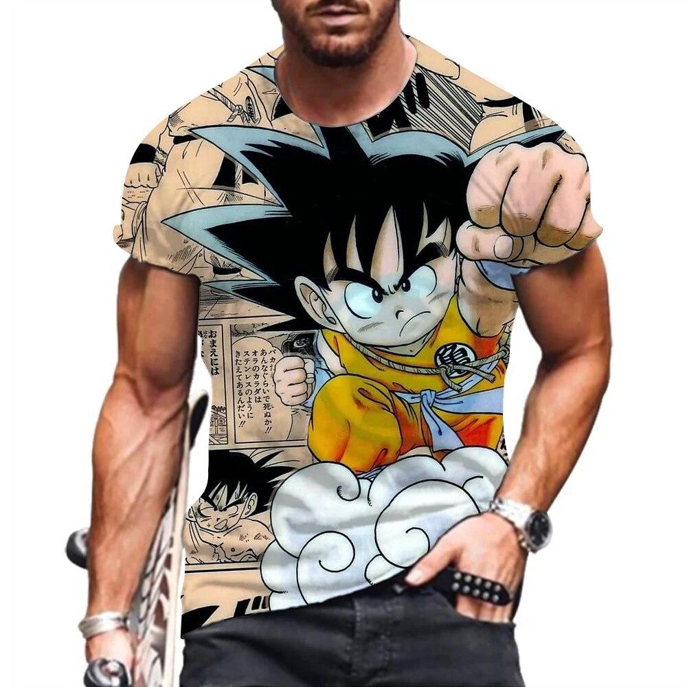 3DT-ShirtsZZ Mannen T-shirt Mannen T-shirt 2024 Tops Dragon Ball Z Y2k Shirts Nieuwe Vegeta Goku Korte Mouw Kleding Harajuku stijl Streetwear S