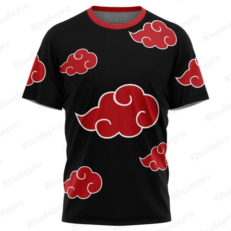 Baibao QIQI Zwarte Aloha Akatsuki Naruto T-shirt Mode Zomer Heren T-shirts Japanse Anime Cosplay Herenkleding Tops 6XL