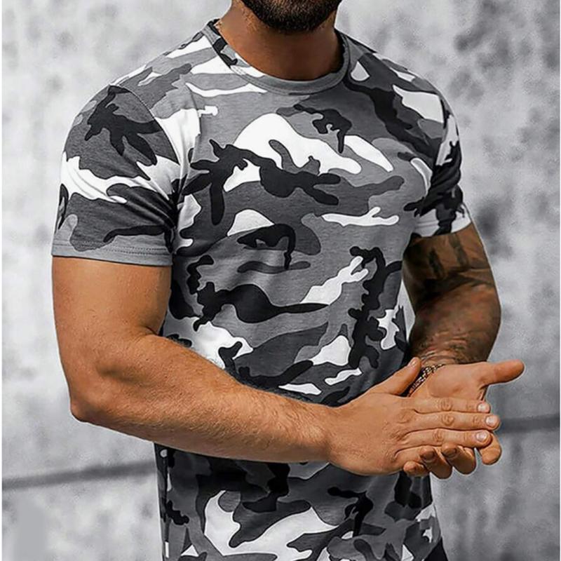 Happy Show Nieuwe zomer herenmode T-shirt gepersonaliseerde camouflage bedrukte heren T-shirt top XS groen