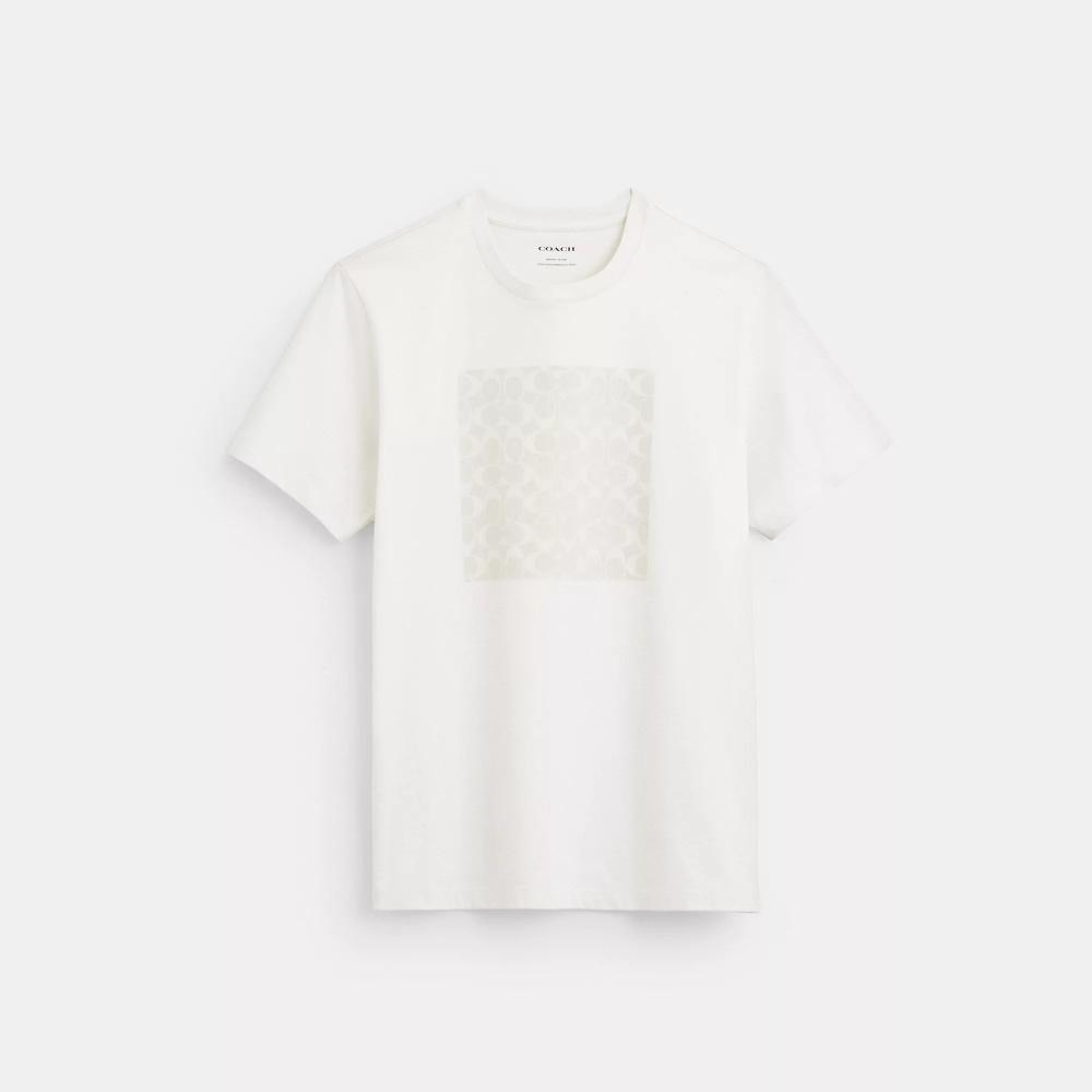 Coach Tonal Signature T Shirt In Organic Cotton off white XXLarge