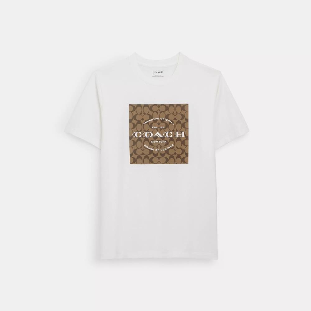 Coach Signature Square T Shirt In Organic Cotton white undefined