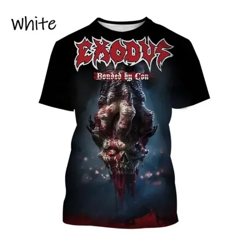 ETST 011 Metal Rock Exodus Band 3D Print O-hals T-shirt Herenmode T-shirts Casual Korte Mouw Oversized Y2K Harajuku Unisex Kleding S