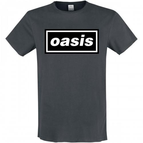 Amplified Versterkte herenlogo Oasis T-shirt S houtskool