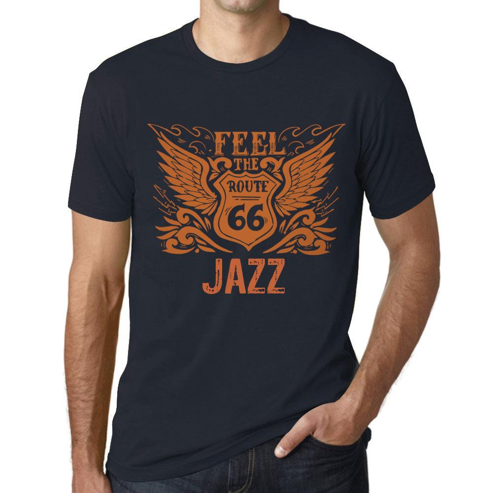 Ultrabasic Vintage T-shirt voor heren Grafisch T-shirt Voel de Jazz Navy XS afgrond