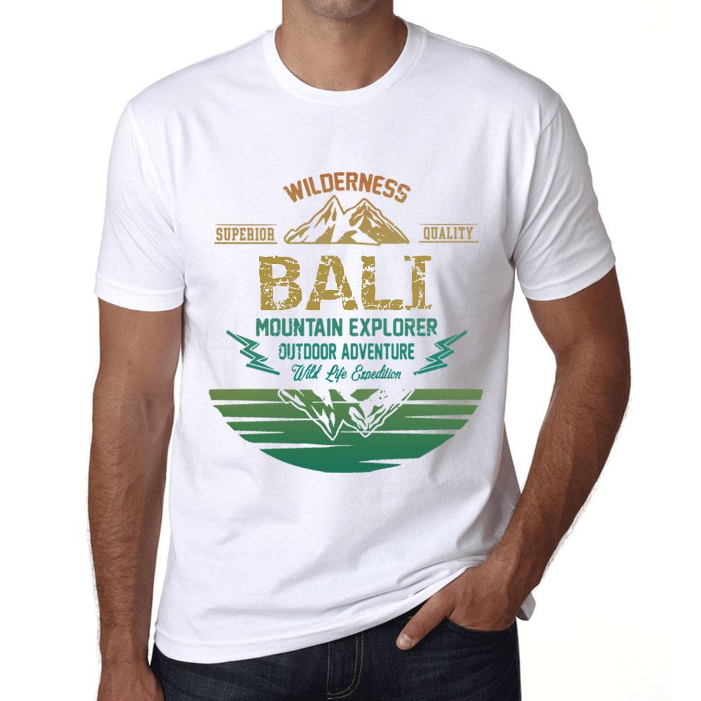 Ultrabasic Heren Vintage T-shirt Grafisch T-shirt Mountain Explorer Bali Wit XS wit