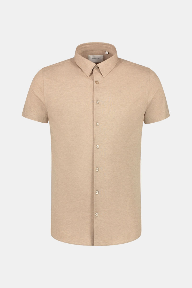 Purewhite Pique shortsleeve button up shirt