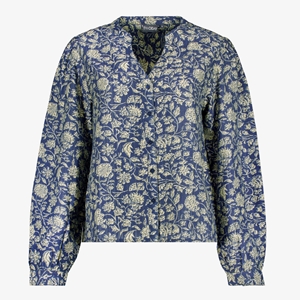 TwoDay dames blouse bloemenprint blauw beige