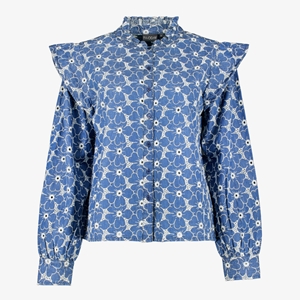 TwoDay dames blouse met bloemen blauw