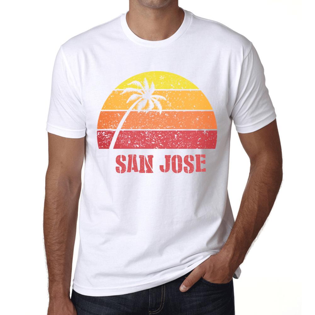 Ultrabasic Vintage T-shirt voor heren Grafisch T-shirt SAN Jose Sunset White XS wit