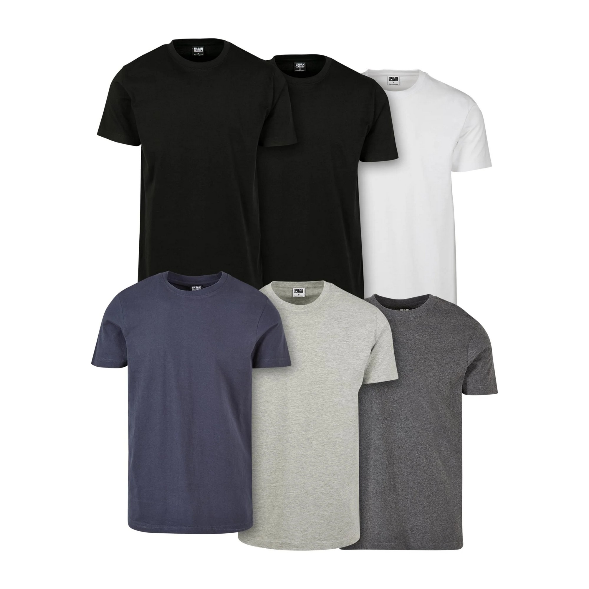 Urban Classics Heren basic t-shirt (set van 6)