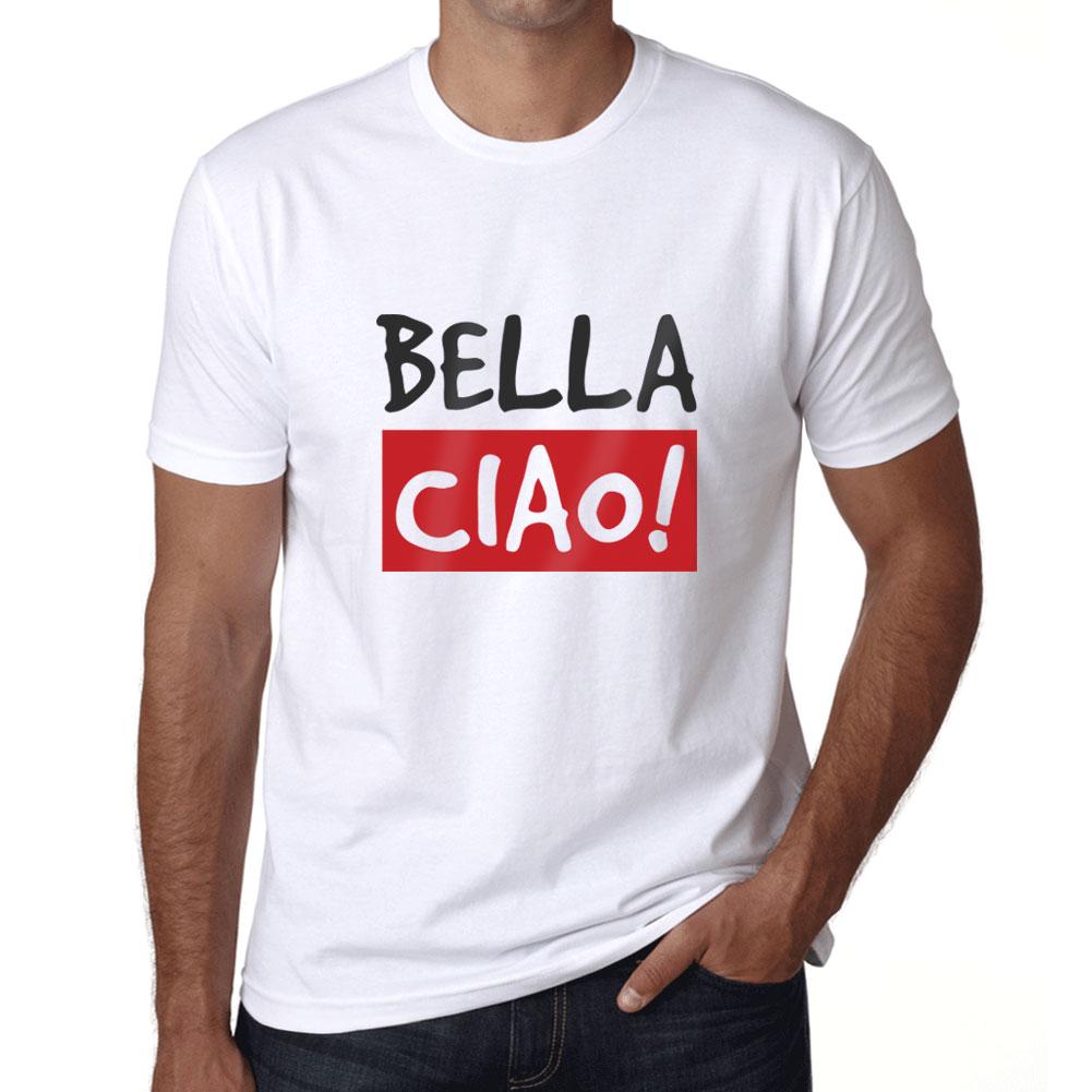 Ultrabasic Vintage T-shirt voor heren Grafisch T-shirt Bella Ciao Wit XS wit