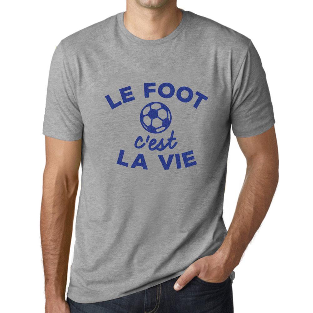 Ultrabasic Vintage T-shirt voor heren Grafisch T-shirt Le Foot C'est la Vie Grijs gemêleerd XS heide grijze kleur