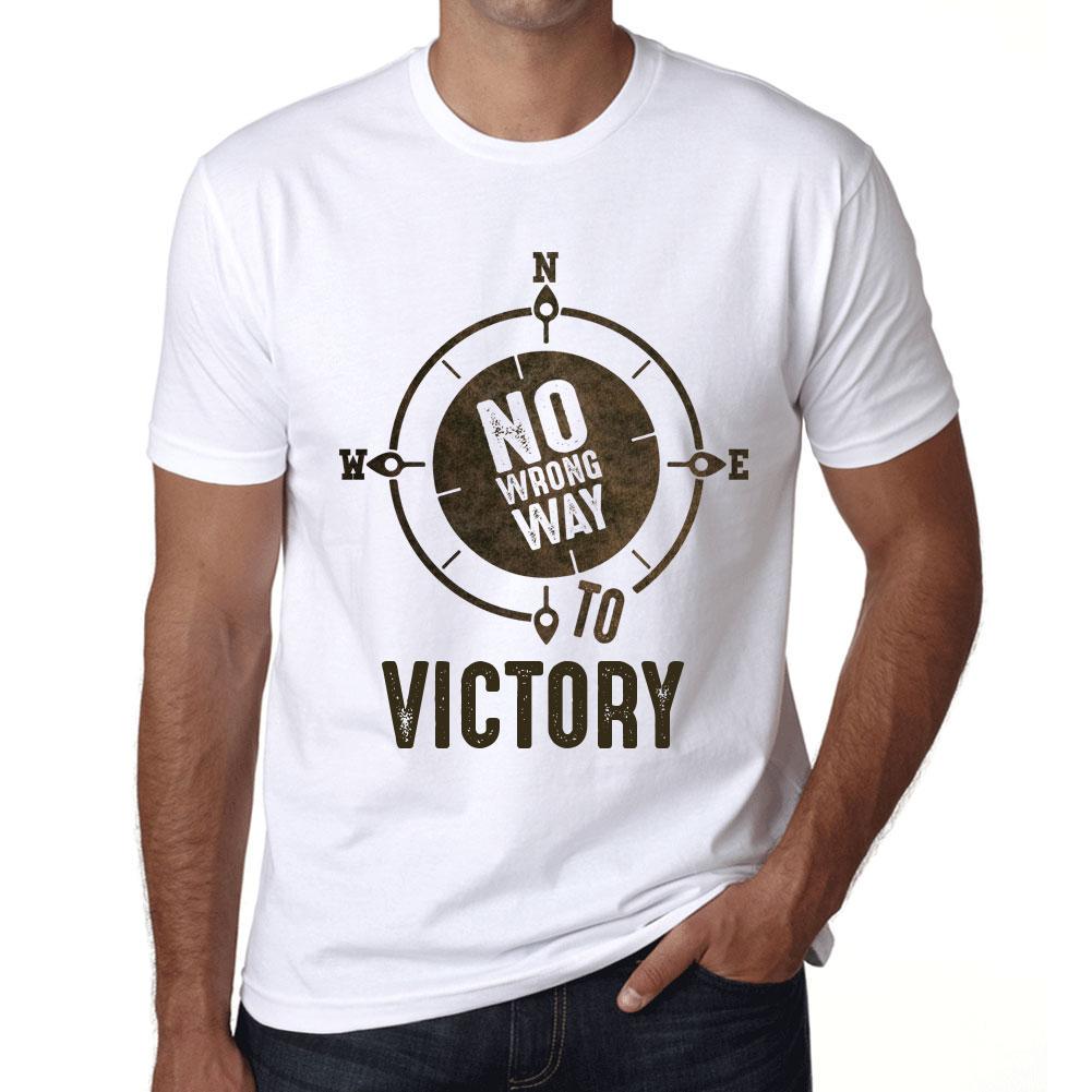 Ultrabasic Heren Vintage Tee Shirt Graphic T Shirt No Wrong Way Victory White XS wit