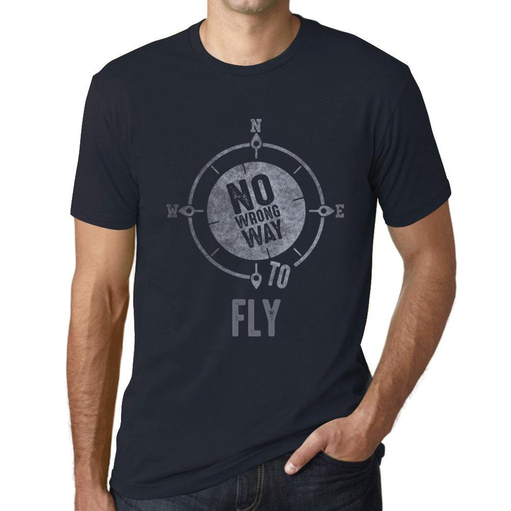 Ultrabasic Vintage T-shirt voor heren Grafisch T-shirt Geen verkeerde manier Fly Navy XS afgrond