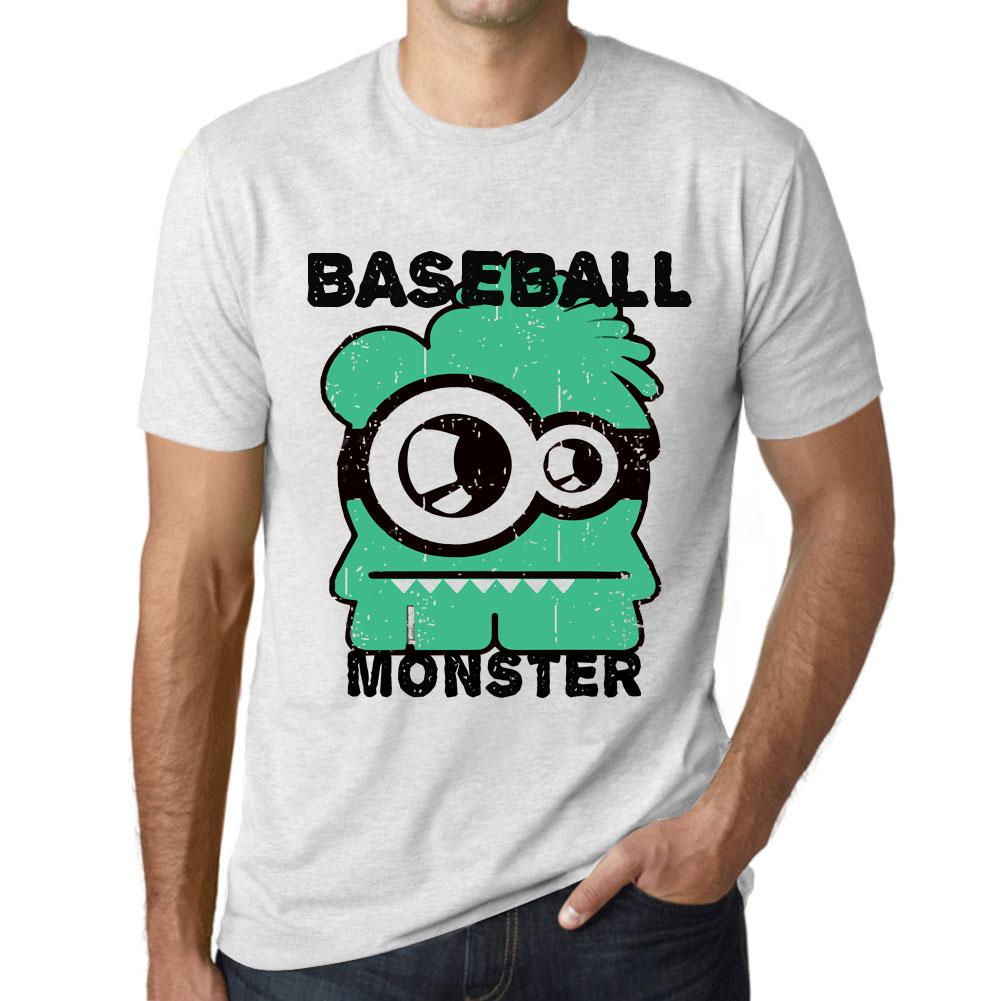 Ultrabasic Heren Vintage T-shirt Grafisch T-shirt Honkbal Monster Vintage Wit XS anti-flash witte kleur