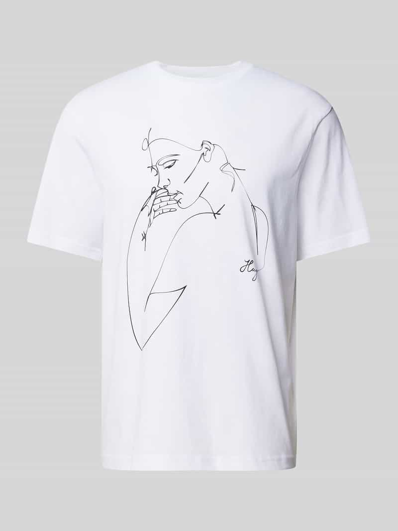 HUGO T-shirt met motiefprint, model 'Daximiko'