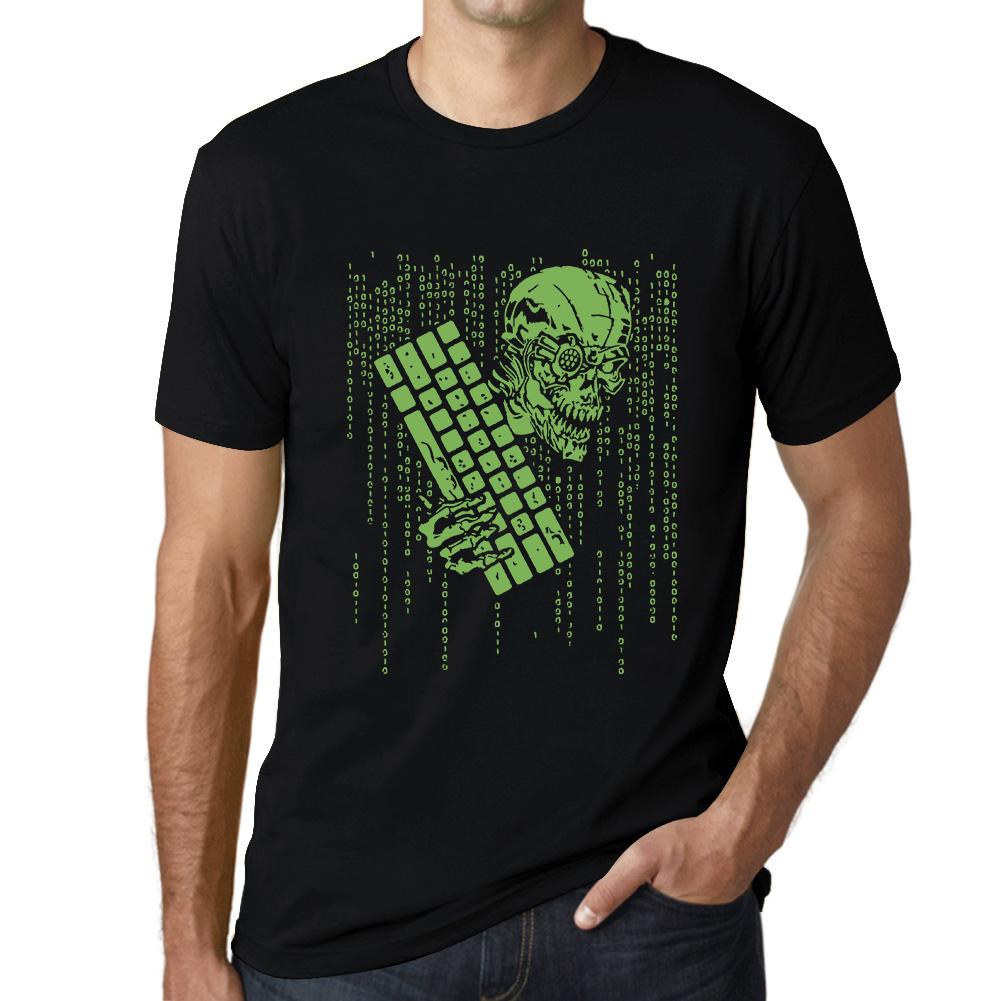 Ultrabasic Heren T-shirt - Skull Binary Code - Shirt voor computerprogrammeurs XS zwart