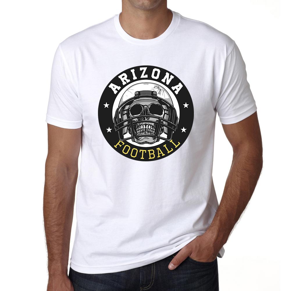 Ultrabasic Grafisch T-shirt voor heren Arizona Football Skull - Voetbalshirt voor heren XS wit