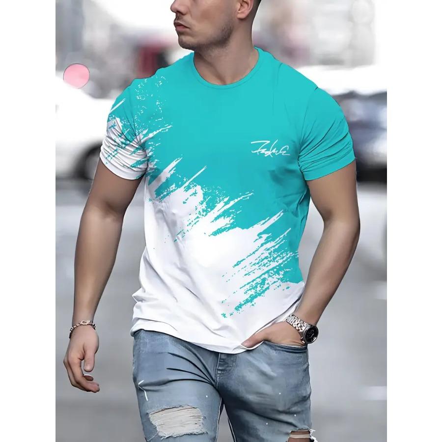 WowClassic Stylish Mens Graphic T-Shirt - Comfy, Breathable, Short Sleeve Top for Daily Summer Activities - Casual, Fashionable, and Versatile Tee for Men S