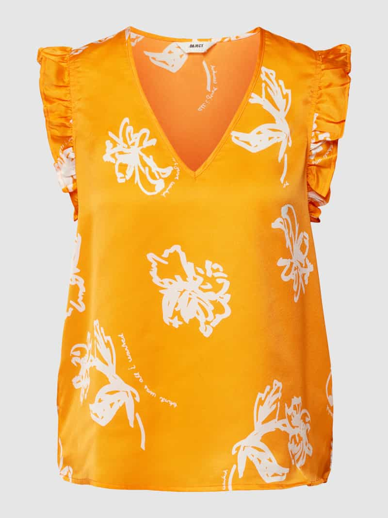 Object Blousetop met bloemenmotief, model 'PAPAYA'