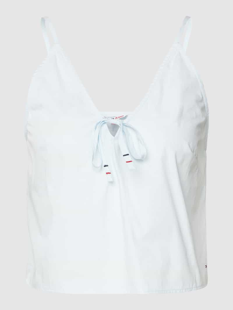 Tommy Jeans Top met V-hals, model 'POPLIN'