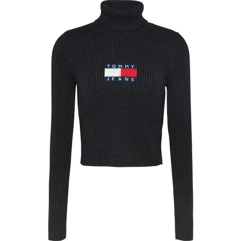 TOMMY JEANS Gebreide trui TJW MELANGE TRTLNCK FLAG SWEATER