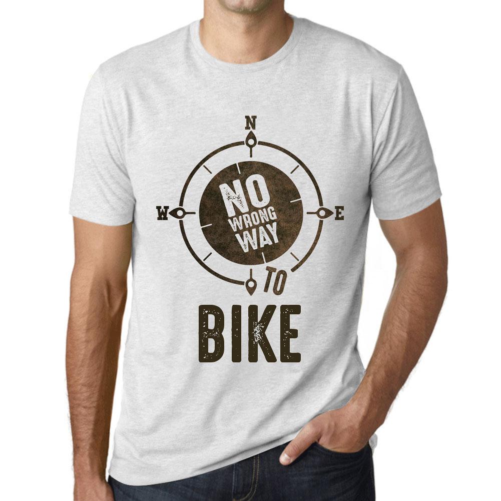 Ultrabasic Heren Vintage T-shirt Grafisch T-shirt Geen verkeerde manier Fiets Vintage Wit XS anti-flash witte kleur