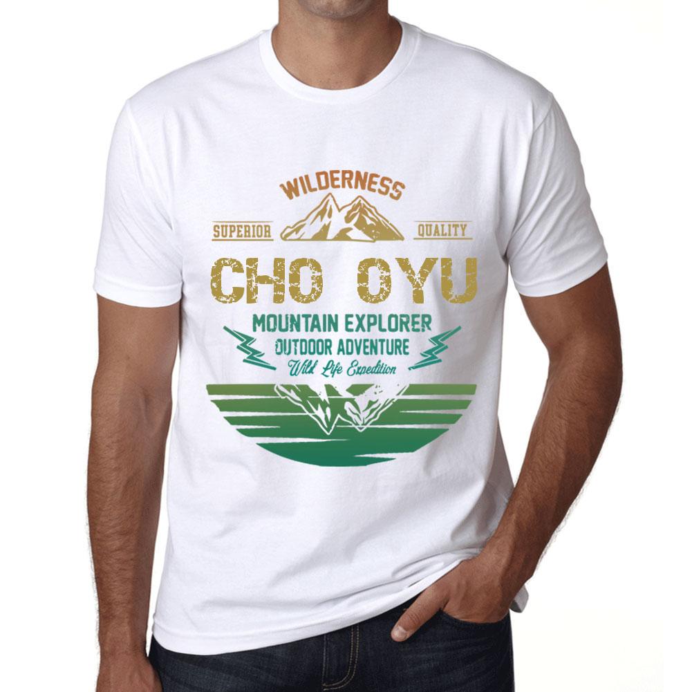 Ultrabasic Heren Vintage T-shirt Grafisch T-shirt Mountain Explorer CHO OYU Wit XS wit