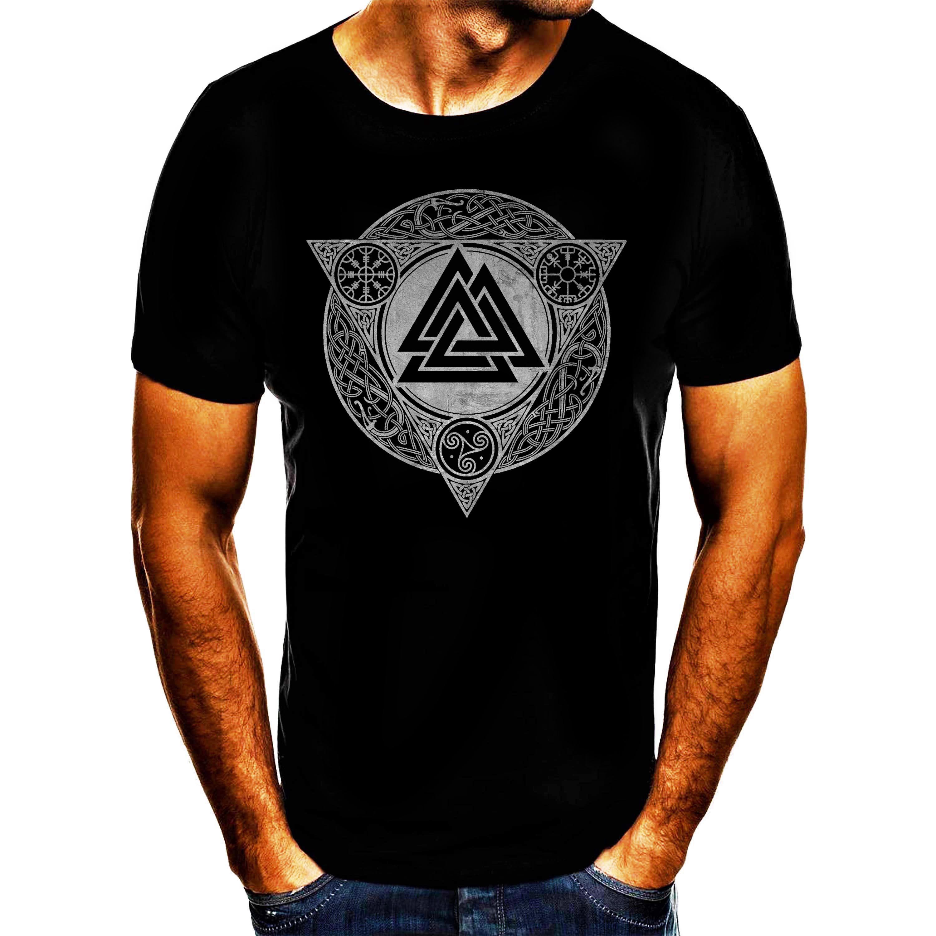 Shirtbude Valkut Odin Valhalla Shirt print tshirt XS