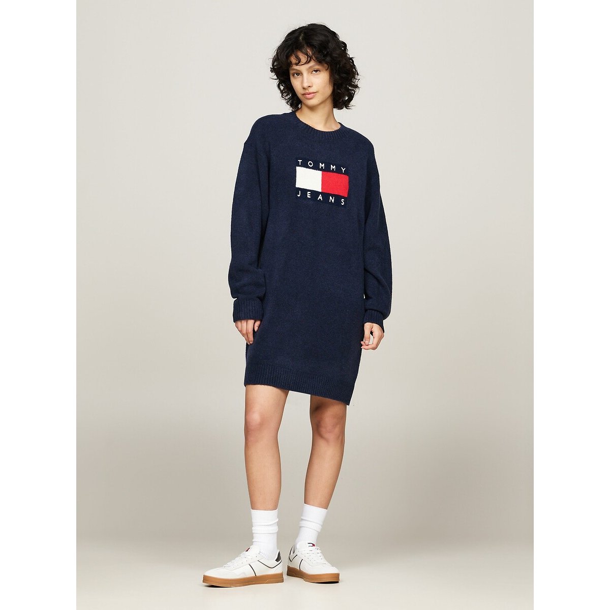 TOMMY JEANS Gebreide jurk TJW MLNGE FLAG SWEATER DRESS EXT