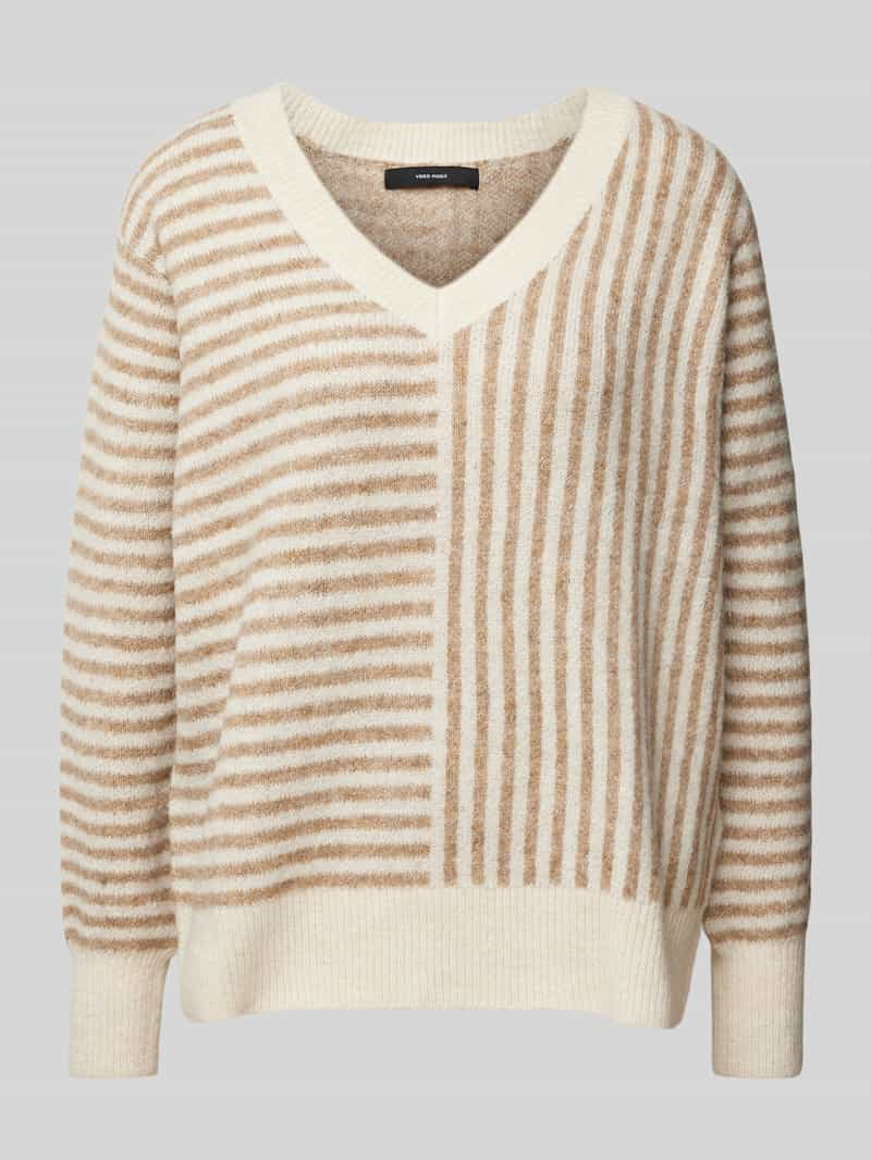 Vero Moda Comfort fit gebreide pullover met tweevoudig streepmotief, model 'URANUS'