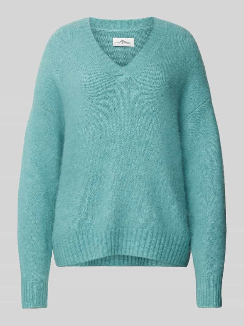 FYNCH-HATTON Gebreide pullover van wolmix met V-hals