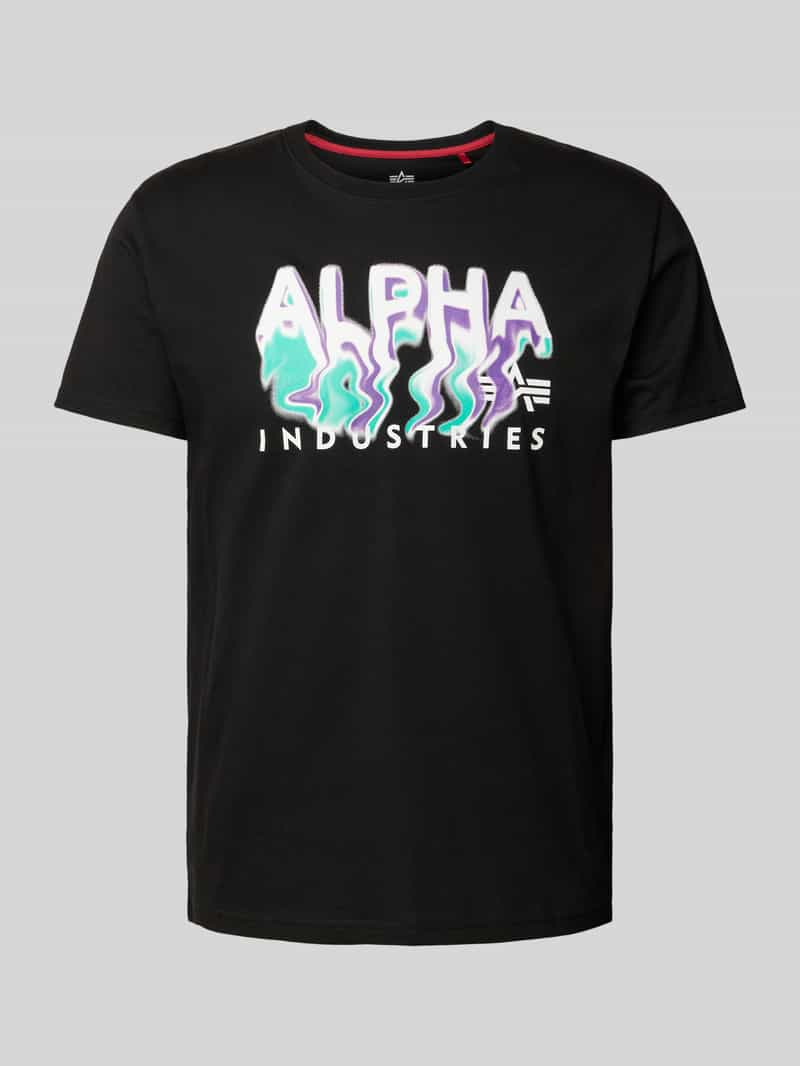 Alpha industries T-shirt met labelprint, model 'Nebula'