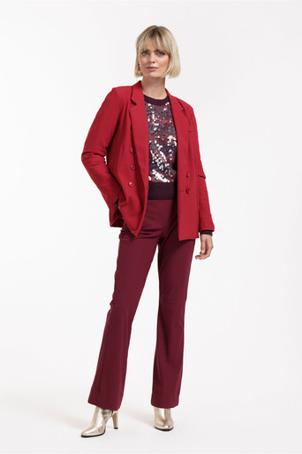 Studio Anneloes Flair LONG bonded trousers - merlot - 11939