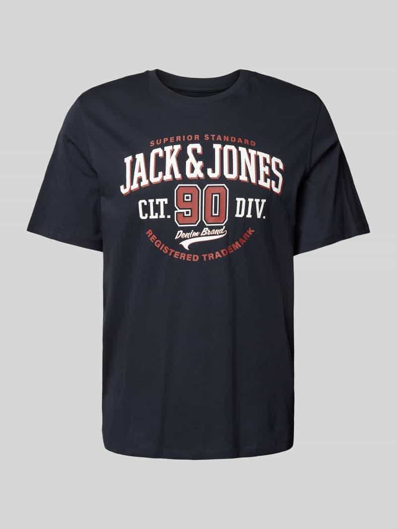 Jack & jones T-shirt met labelprint, model 'ELOGO'