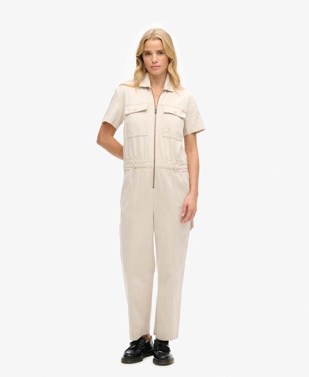 Superdry Female Dry Limited Edition Dry Utility Jumpsuit Crème