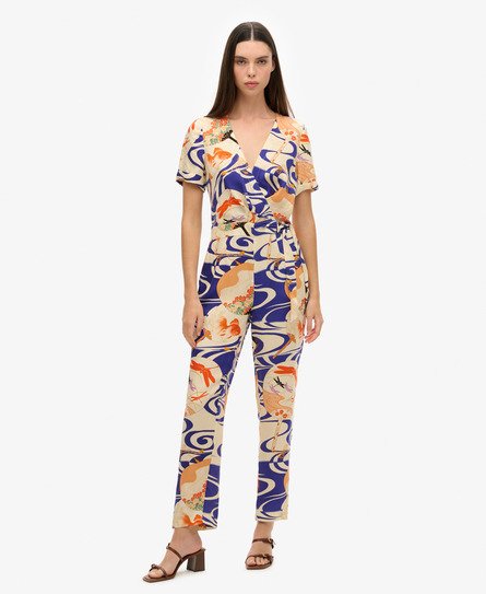 Superdry Vrouwen Geweven Vintage Jumpsuit Blauw