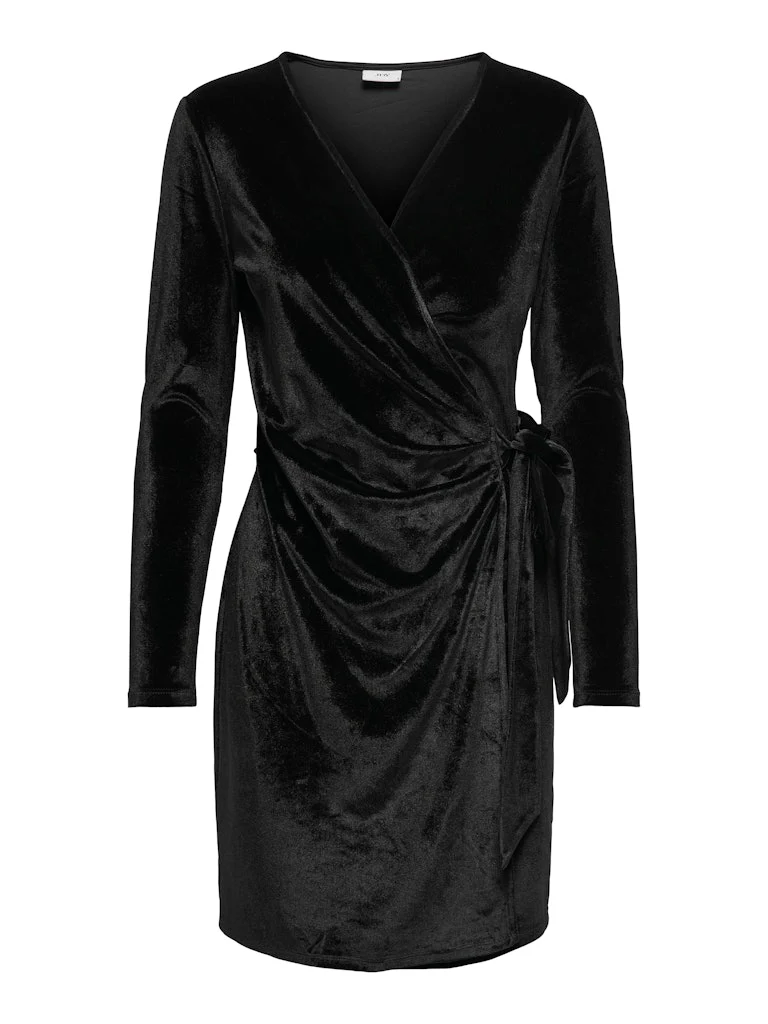 Jacqueline de Yong Sandy l/s velvet wrap dress