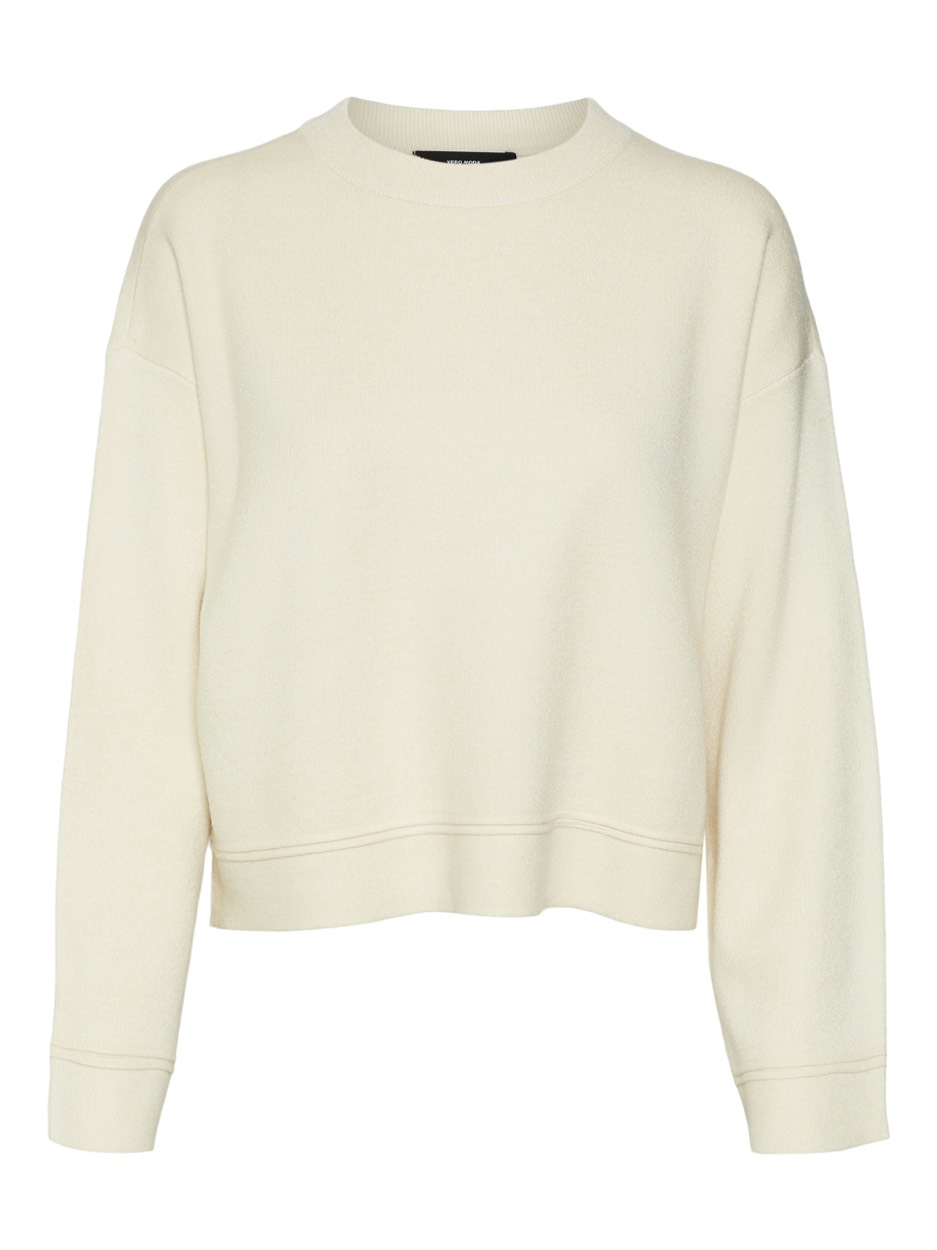 Vero Moda Vmgold piping ls o-neck pullover ga ecru