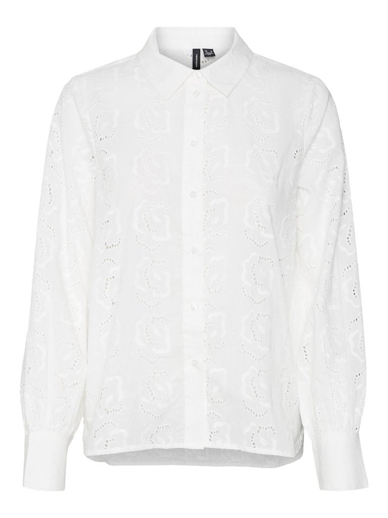 Vero Moda vmbrooke ls emb shirt wvn ga 10318368 snow white