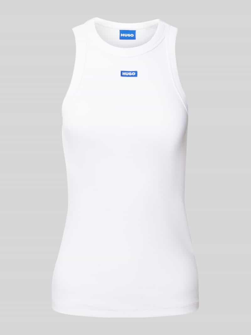 Hugo Blue Tanktop met labeldetail